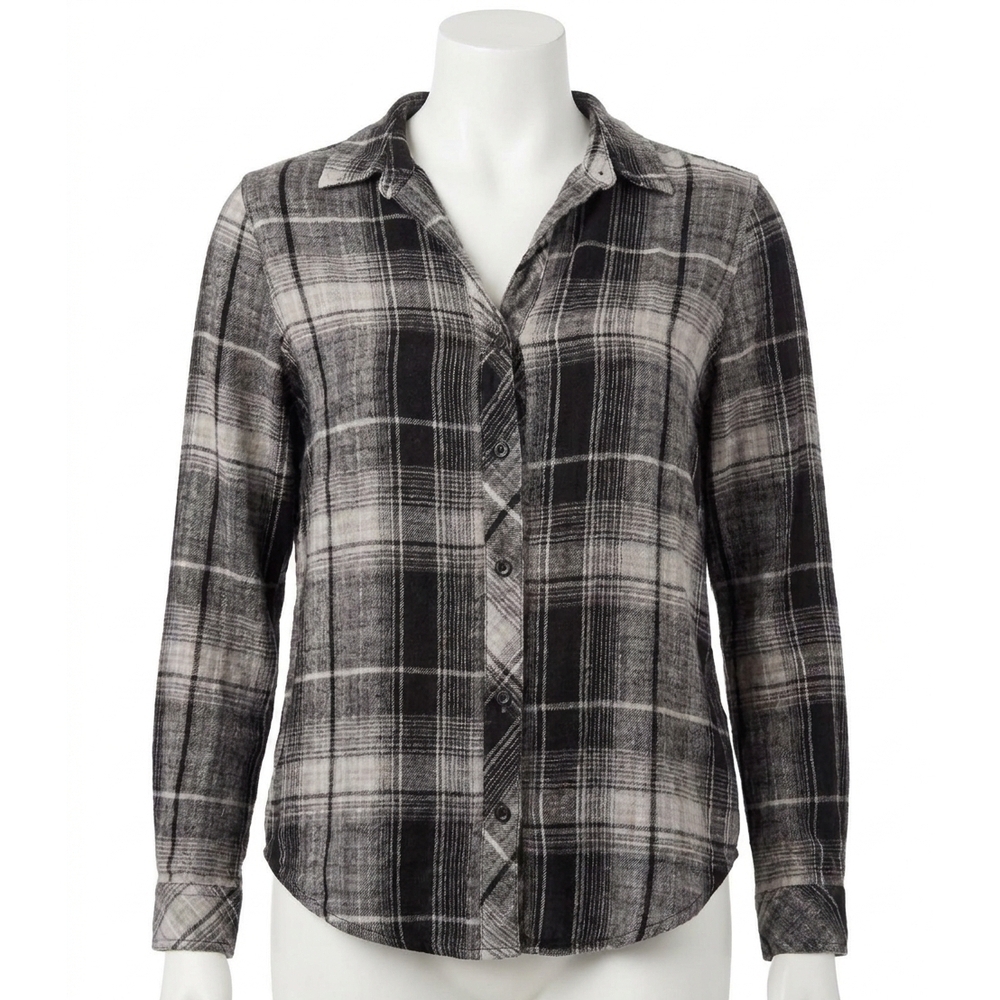 NEW BELLA DAHL classic button down shirt in high desert plaid